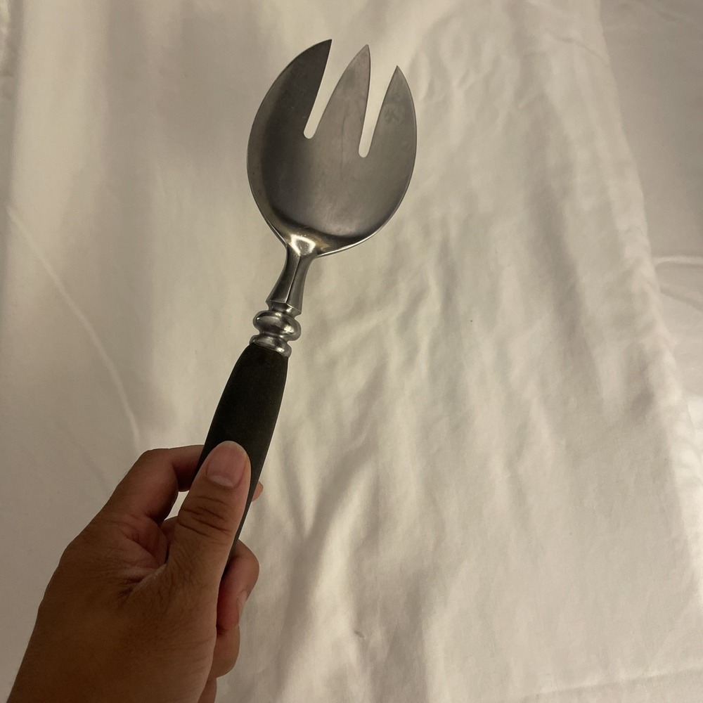 Guildcraft Forged Stainless Serving Fork‎ With Black Handle Japan 11.5"